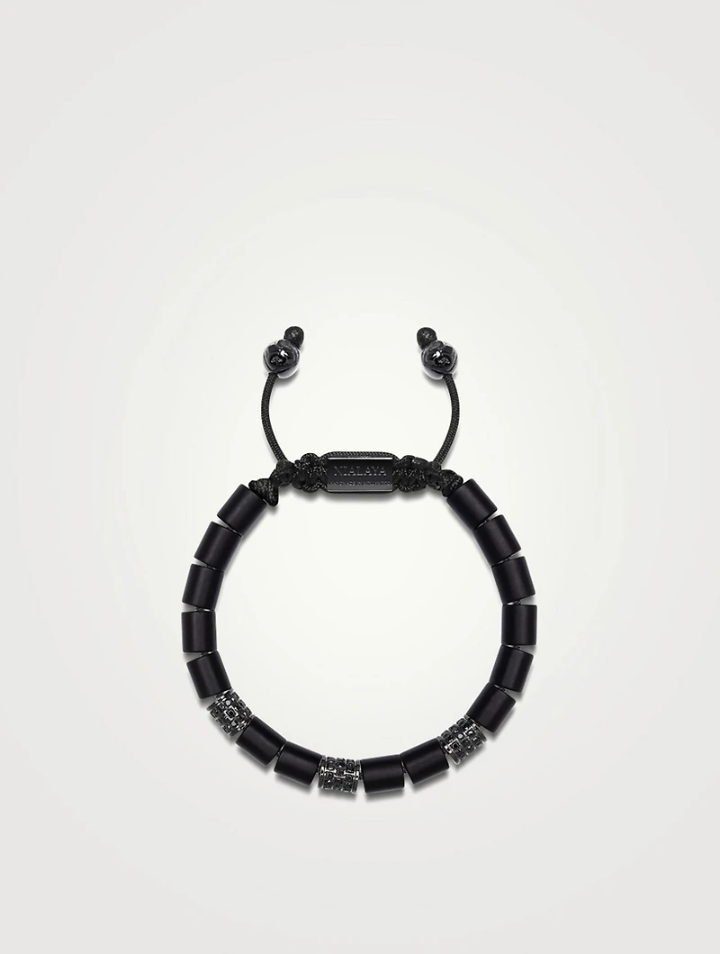 Malibu Tube Beaded Bracelet With Matte Onyx