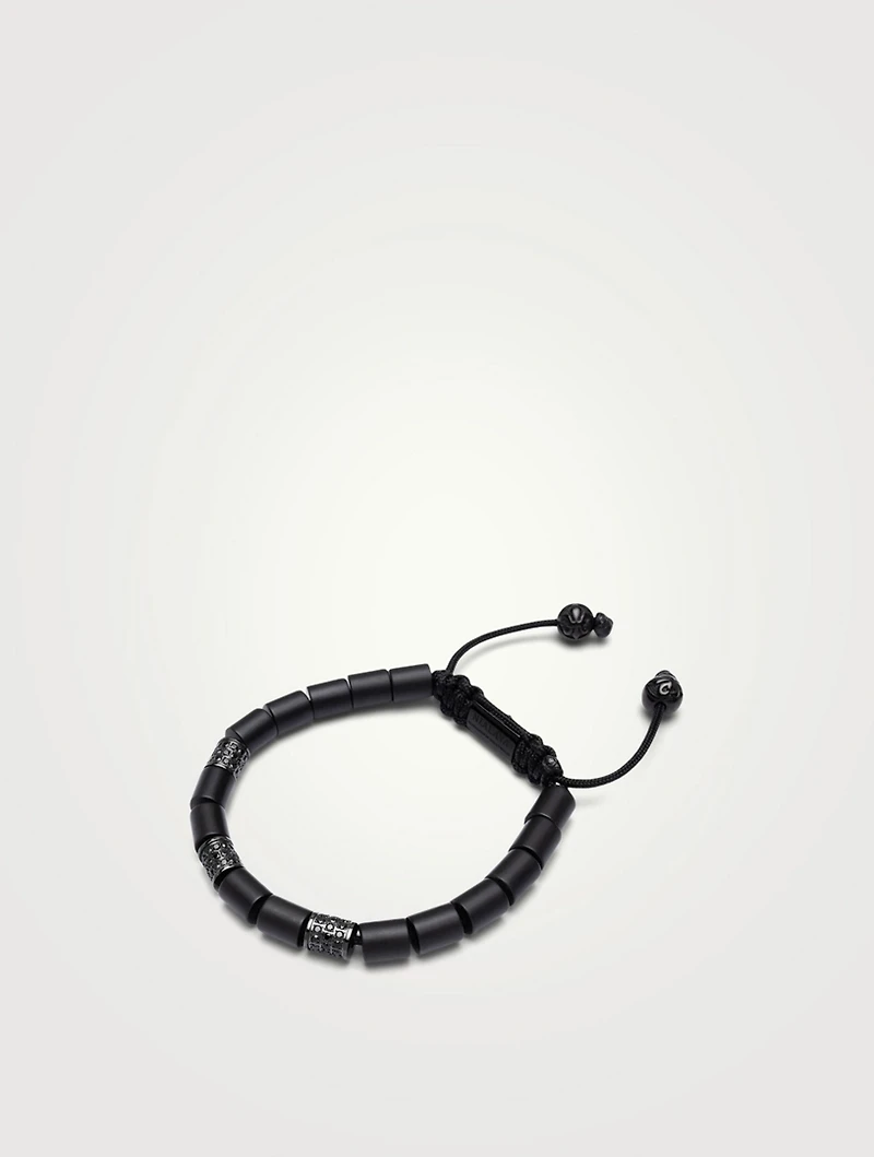 Malibu Tube Beaded Bracelet With Matte Onyx