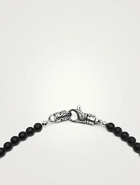 Matte Onyx And Silver Beaded Necklace