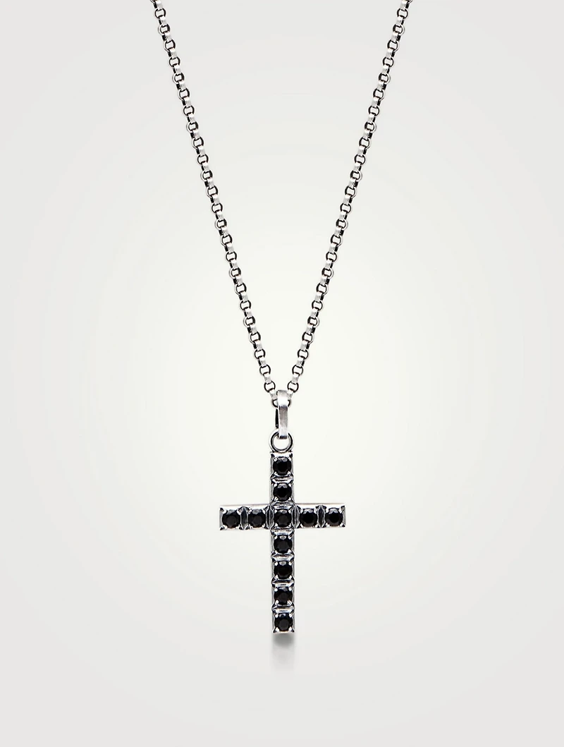 Stainless Steel And Silver Cross Pendant Necklace