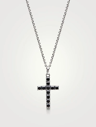 Stainless Steel And Silver Cross Pendant Necklace