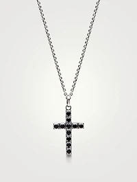 Stainless Steel And Silver Cross Pendant Necklace