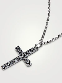 Stainless Steel And Silver Cross Pendant Necklace
