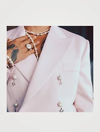 Pink Opal Choker Necklace With Pearls