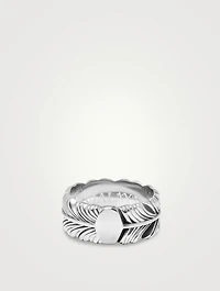 Stainless Steel Feather Ring