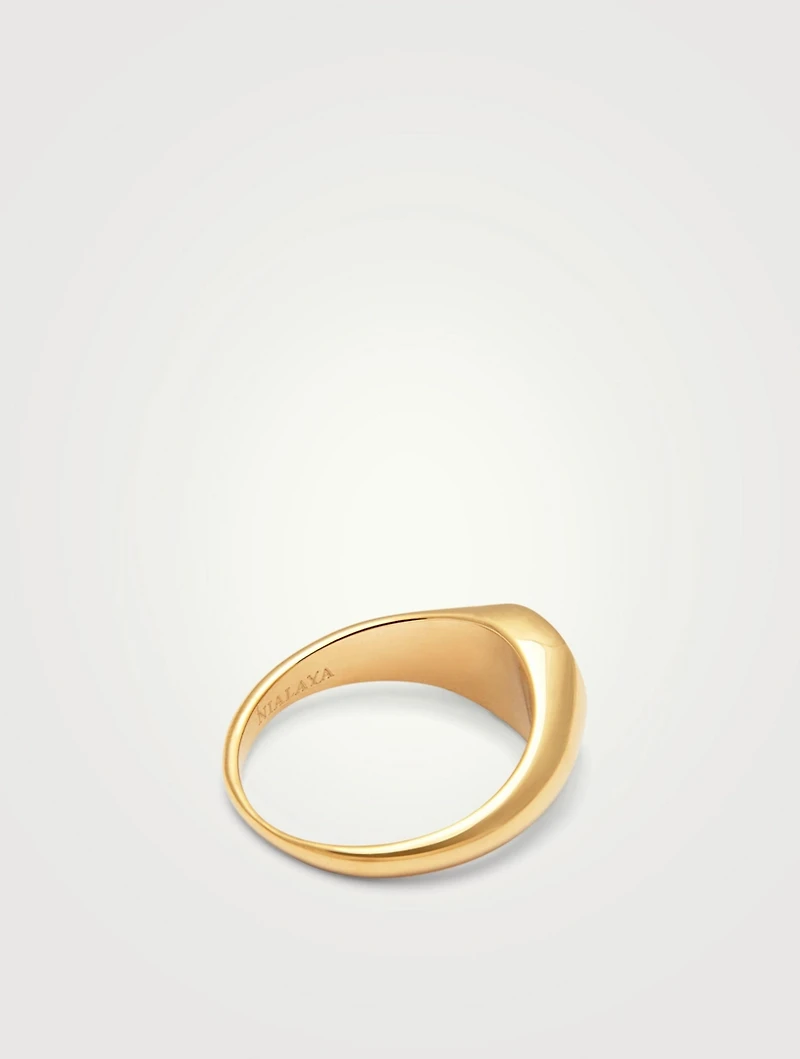 Mini 18K Gold Plated Signet Ring