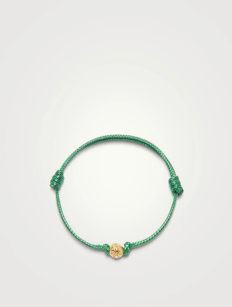 String Bracelet With 18K Gold Plated Bead