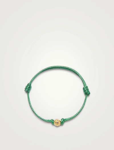 String Bracelet With 18K Gold Plated Bead