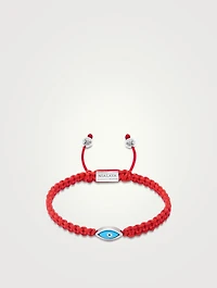 String Bracelet With Silver Evil Eye Bead