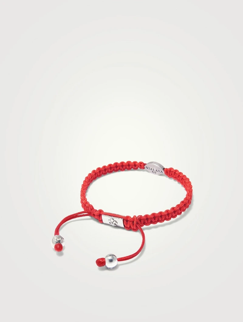 String Bracelet With Silver Evil Eye Bead