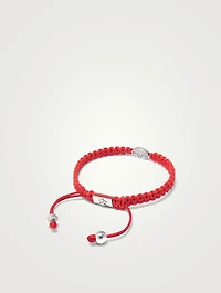 String Bracelet With Silver Evil Eye Bead