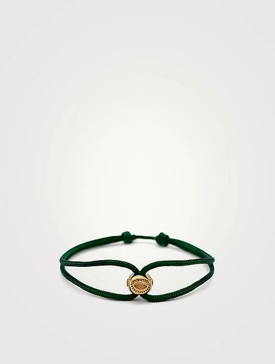 Double String Bracelet With 18K Gold Plated Evil Eye Bead