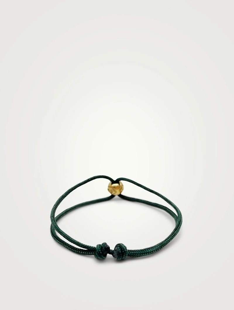 Double String Bracelet With 18K Gold Plated Evil Eye Bead