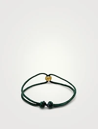 Double String Bracelet With 18K Gold Plated Evil Eye Bead