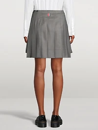 Wool Dropped Back Pleated Mini Skirt