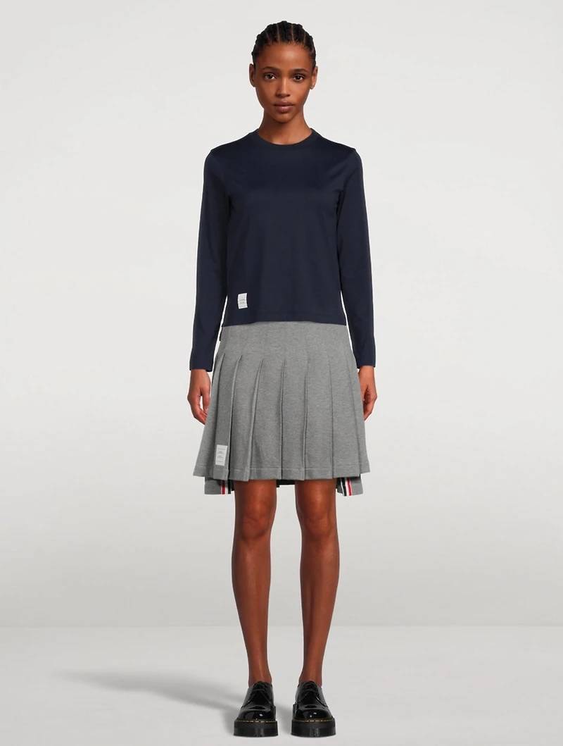 Dropped Back Pleated Mini Skirt