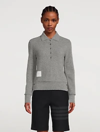 Long-Sleeve Cashmere Polo Sweater