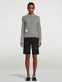 Long-Sleeve Cashmere Polo Sweater