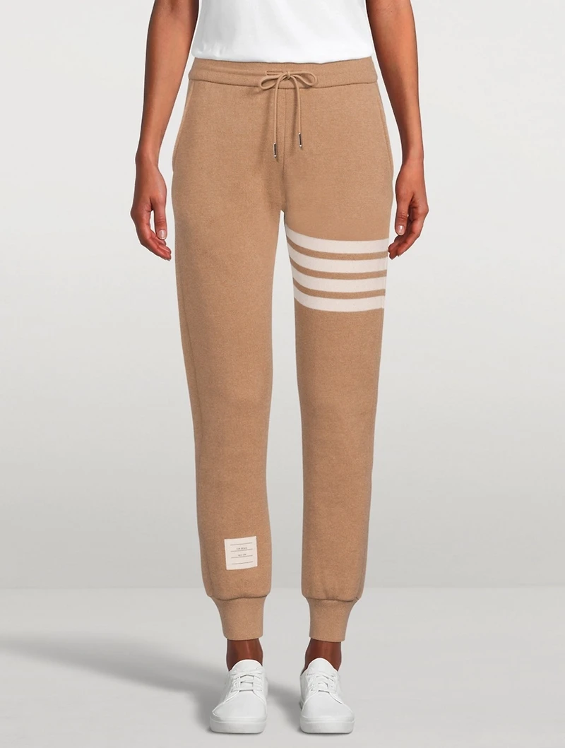 Cashmere Sweatpants With Four-Bar Stripe