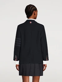 Double Face Tech Twill Sack Jacket With Tonal Four-Bar
