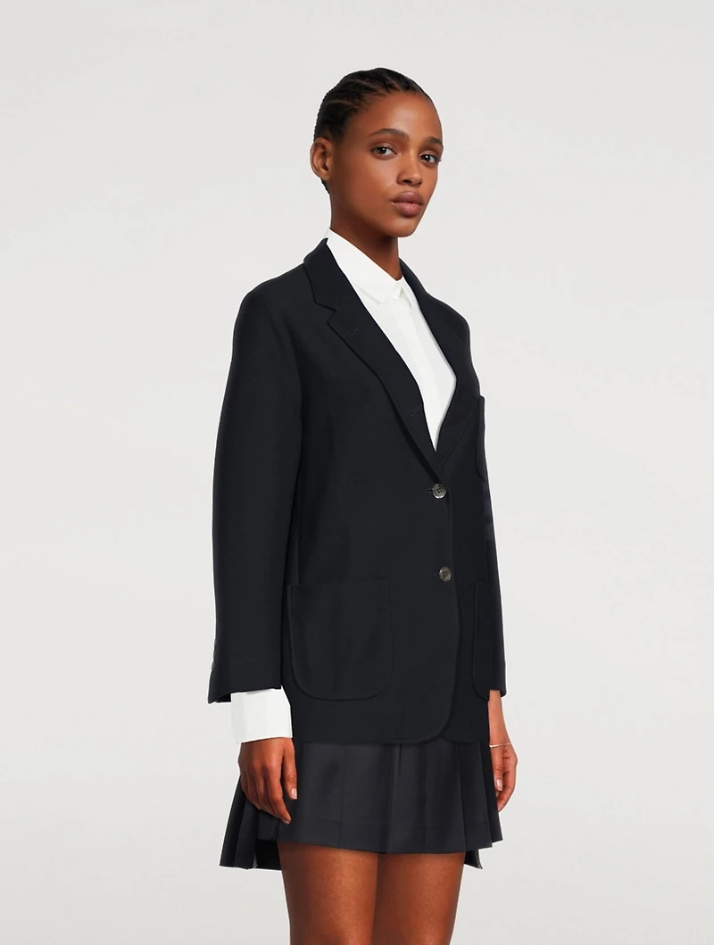 Double Face Tech Twill Sack Jacket With Tonal Four-Bar
