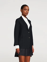 Double Face Tech Twill Sack Jacket With Tonal Four-Bar