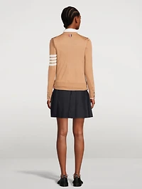 Wool Cardigan With Four-Bar Stripe