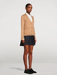 Wool Cardigan With Four-Bar Stripe