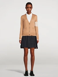 Wool Cardigan With Four-Bar Stripe