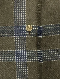 Madras Check Double-Breasted Wool Coat