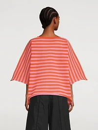 Crispy Cotton-Blend Top In Striped Print
