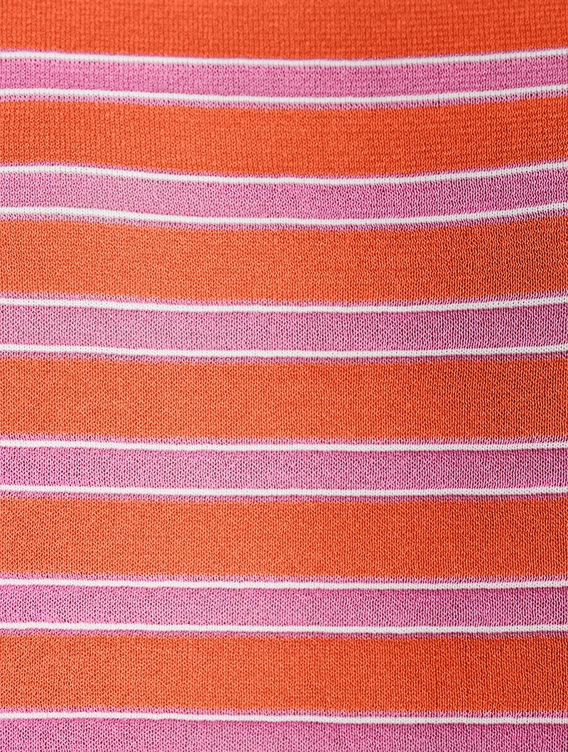 Crispy Cotton-Blend Top In Striped Print