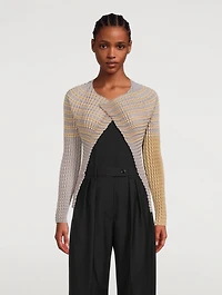 Spongy Cardigan In Striped Print