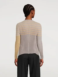 Spongy Cardigan In Striped Print