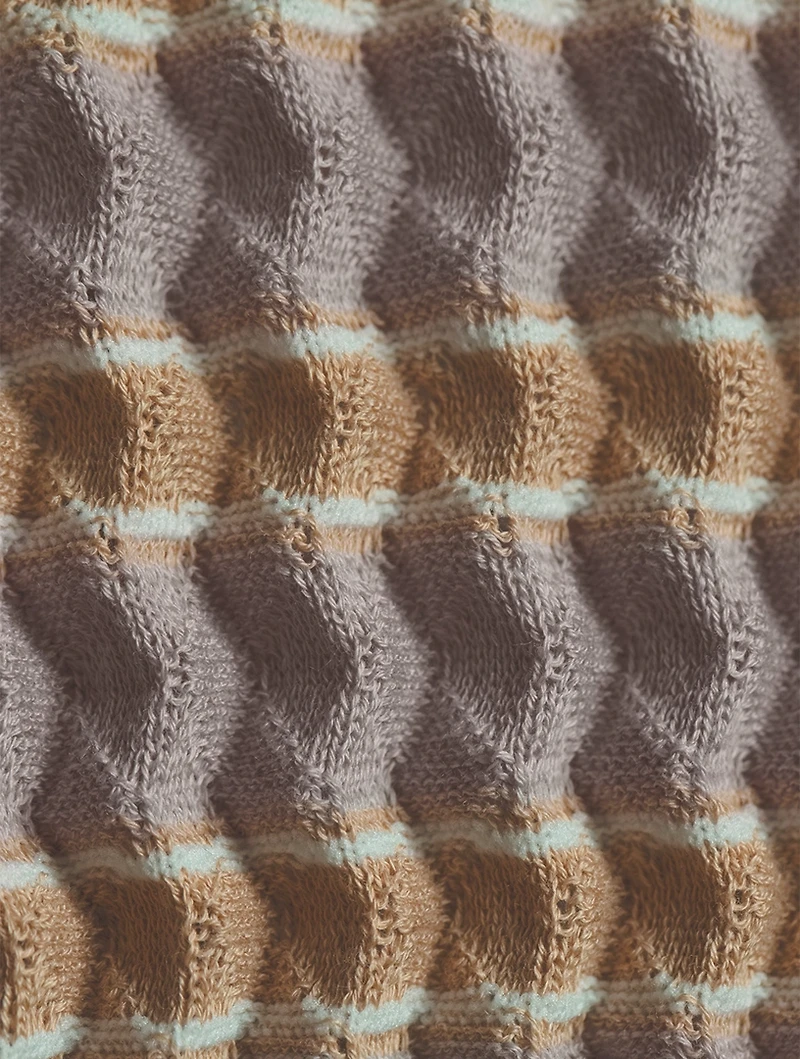 Spongy Cardigan In Striped Print