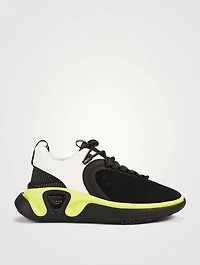 B-Runner Gummy Leather And Mesh Sneakers