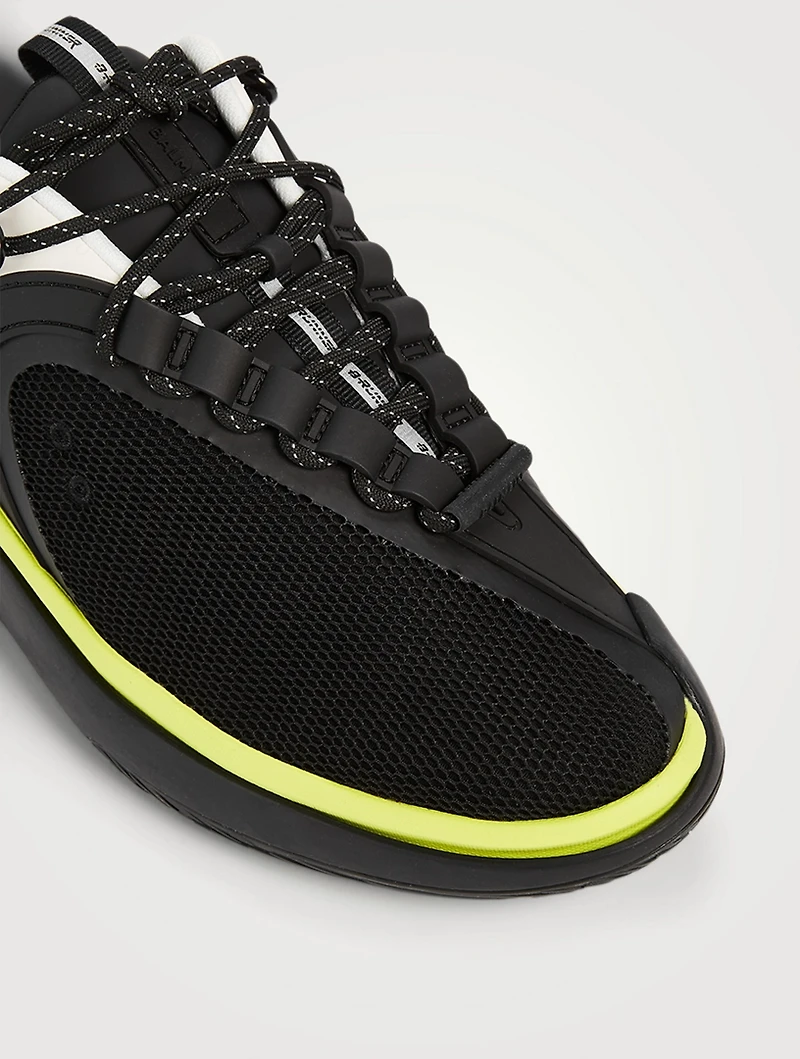 B-Runner Gummy Leather And Mesh Sneakers