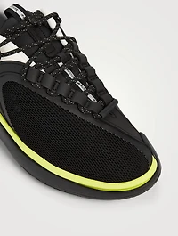 B-Runner Gummy Leather And Mesh Sneakers