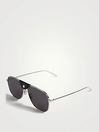Phoenix Aviator Sunglasses With Leather Trim