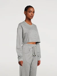 Embossed Logo Cropped Sweatshirt