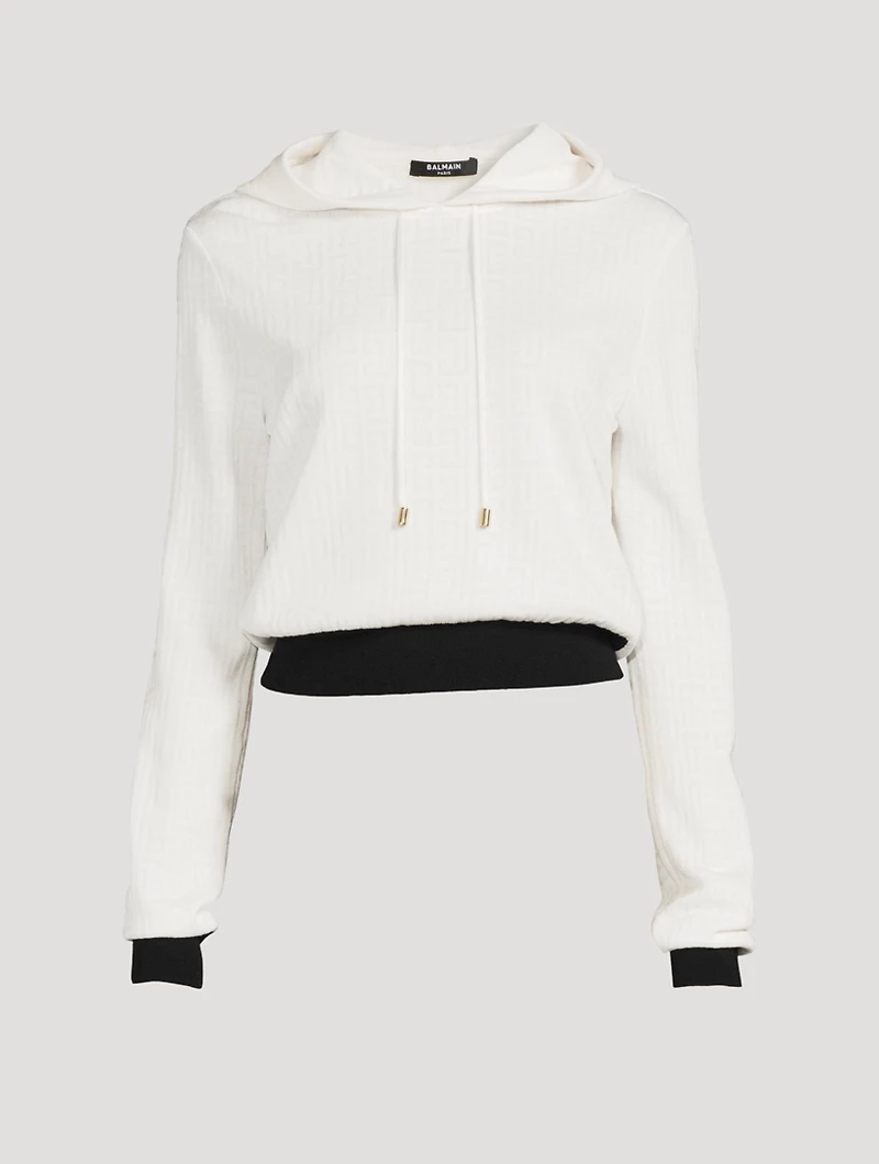 Wool-Blend Cropped Hoodie