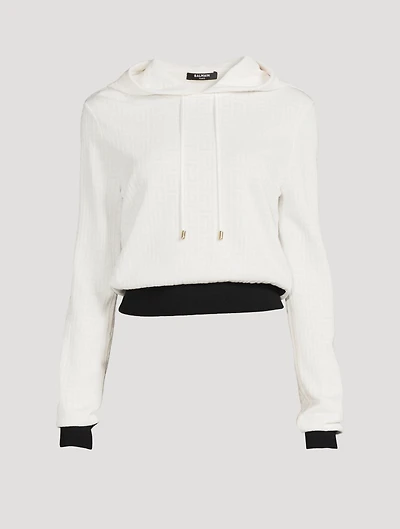 Wool-Blend Cropped Hoodie