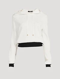 Wool-Blend Cropped Hoodie