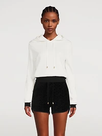 Wool-Blend Cropped Hoodie