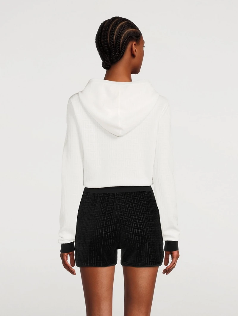 Wool-Blend Cropped Hoodie