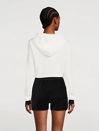 Wool-Blend Cropped Hoodie