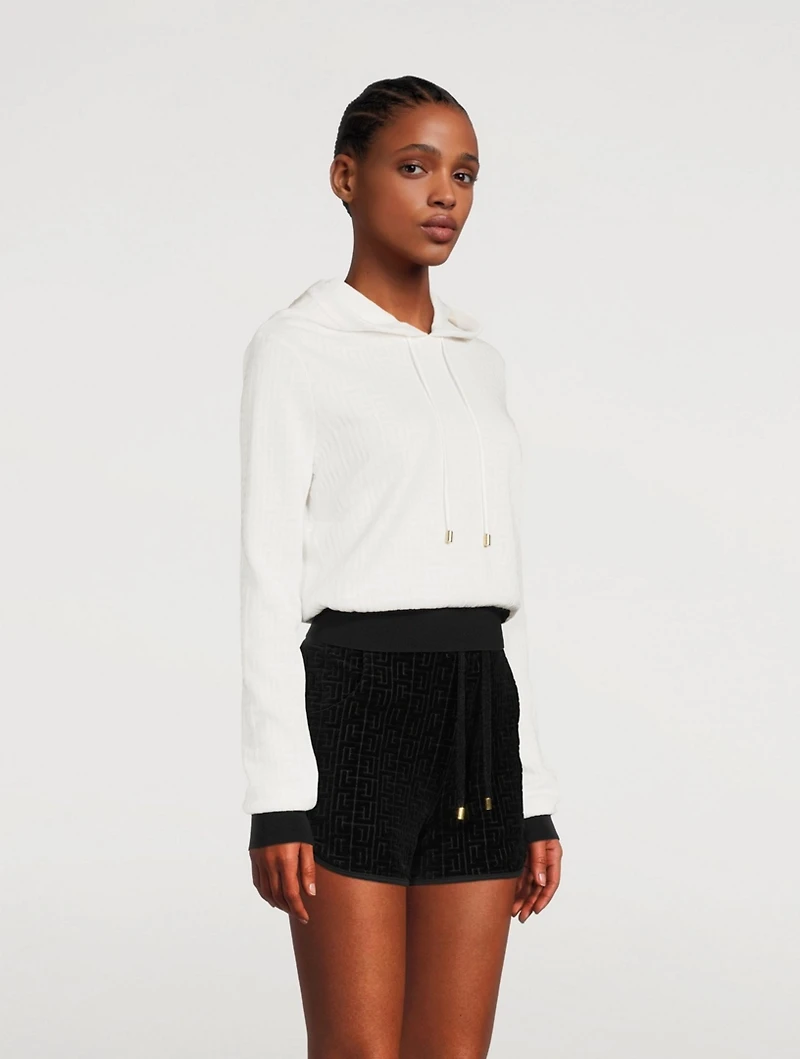 Wool-Blend Cropped Hoodie