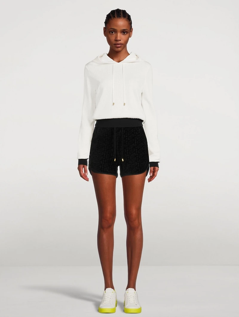 Wool-Blend Cropped Hoodie