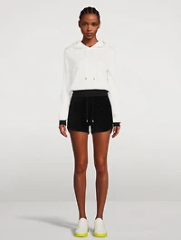 Wool-Blend Cropped Hoodie