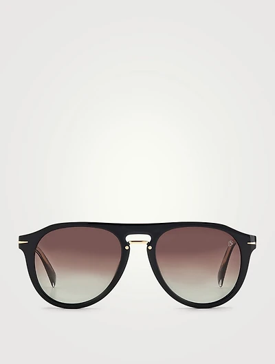 Aviator Sunglasses With Clip-On Lenses